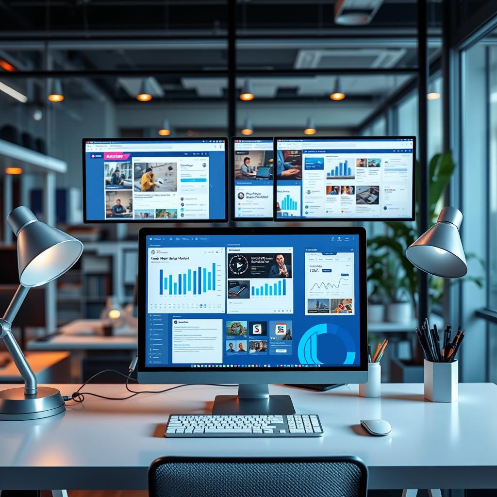 Professional marketer working with advanced AI tools