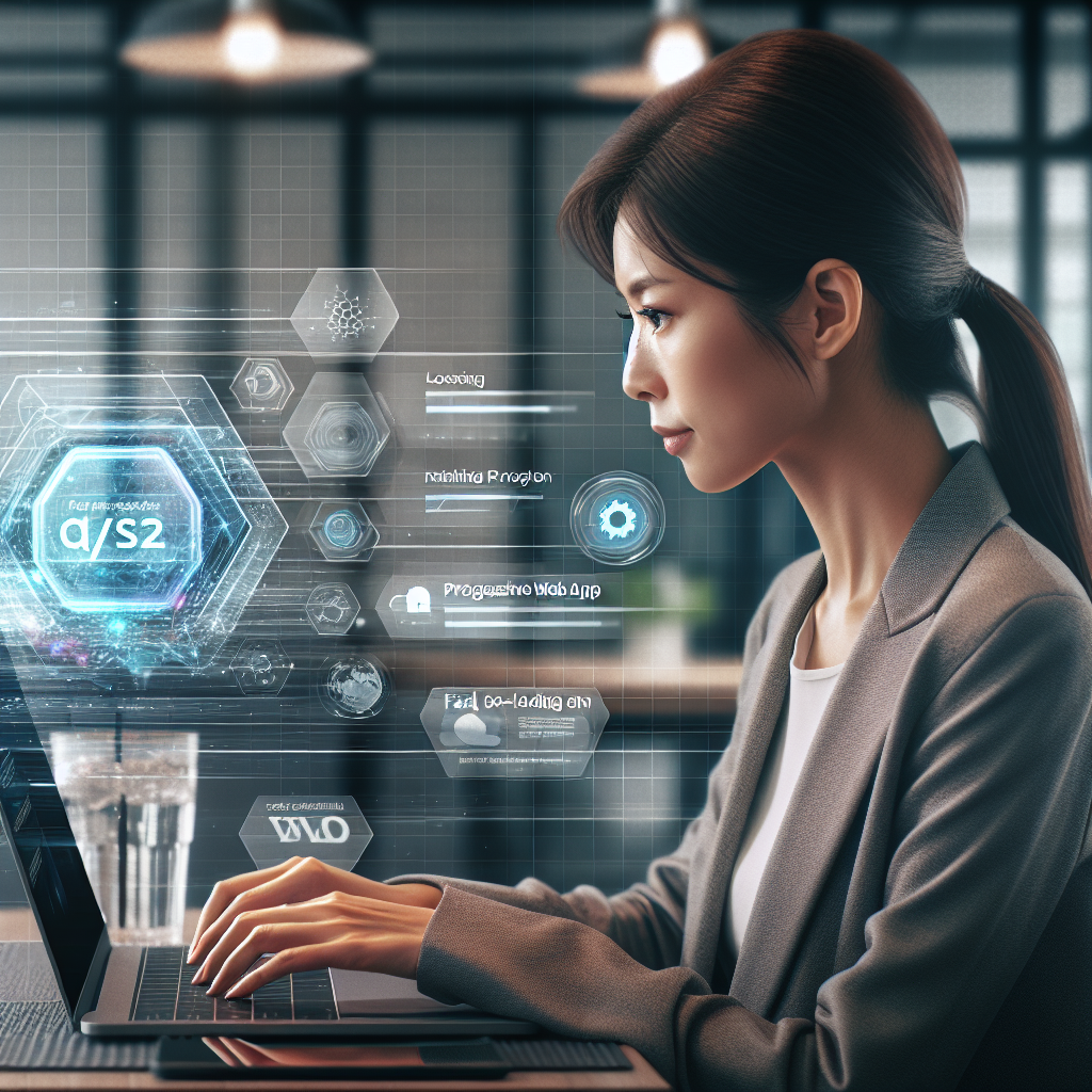 A person using a mobile device to access a PWA.